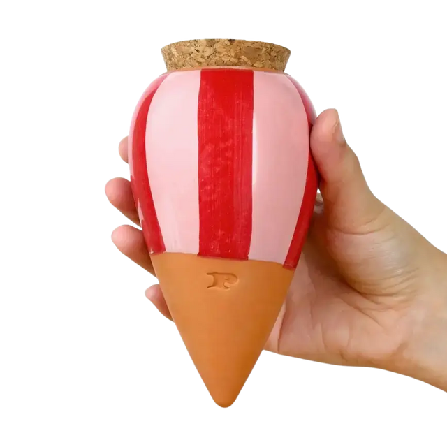 Bewässerungskegel Olla Rot-Rosa Streifen von Pepin