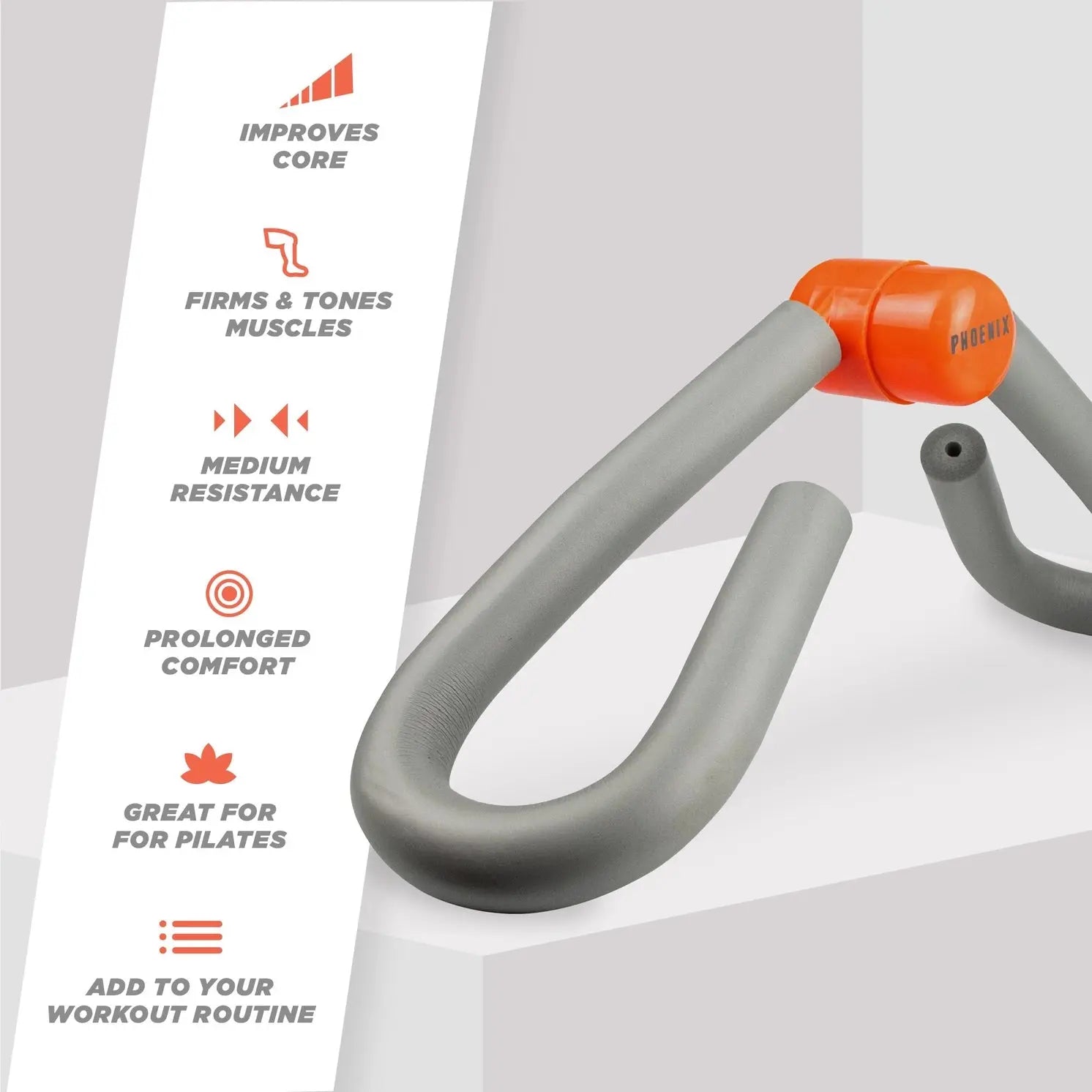 Oberschenkeltrainer Thigh Toner Grau-Orange von Phoenix Fitness