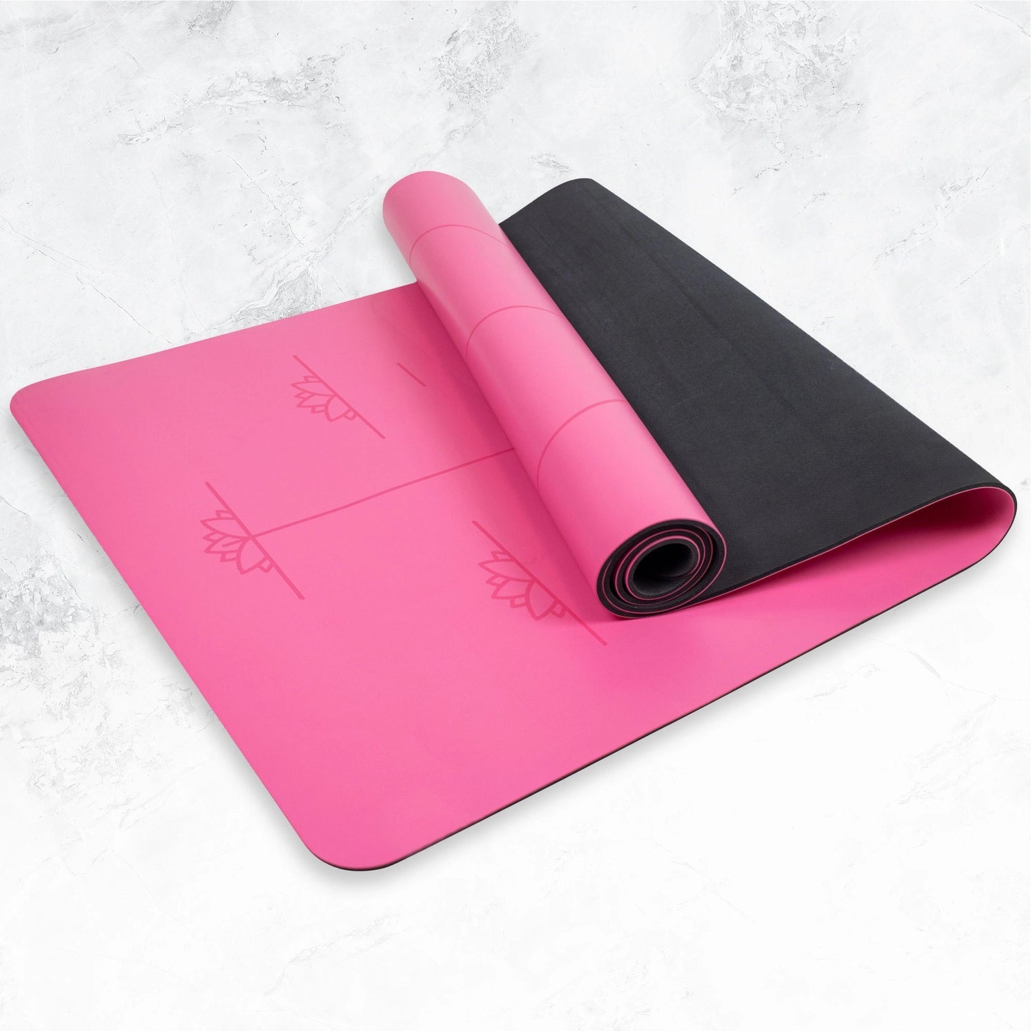 Ausrichtungs Yogamatte Extra Gross Violett von Myga