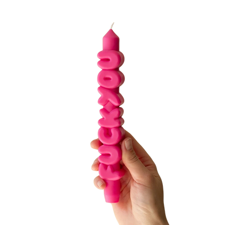 Kerze Taper candle F*CK YOU Pink von Taper Candles