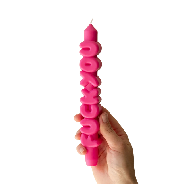 Kerze Taper candle F*CK YOU Pink von Taper Candles