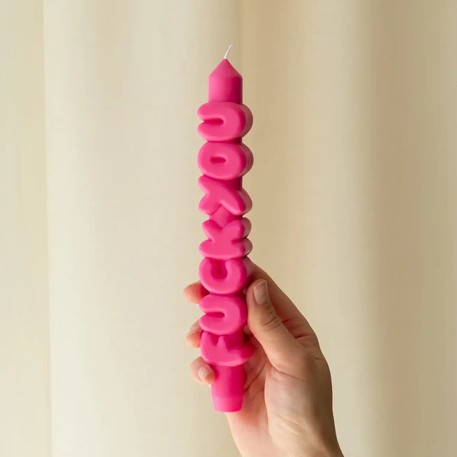 Kerze Taper candle F*CK YOU Pink von Taper Candles