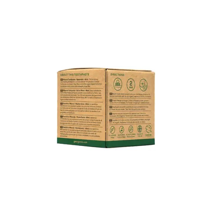 Mineralische Zahnpasta im Glas ohne Fluorid Krauseminze 60ml von Georganics