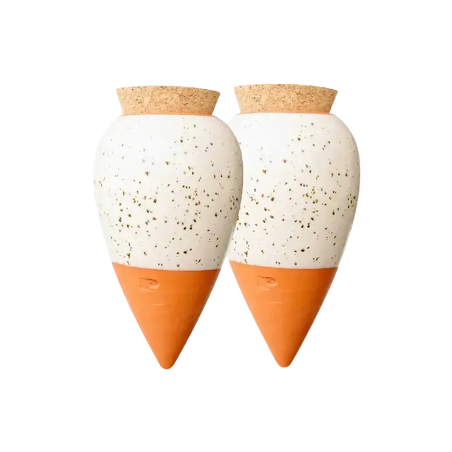 Bewässerungskegel Olla Weiss Gesprenkelt (2er Set) von guteszeug.ch