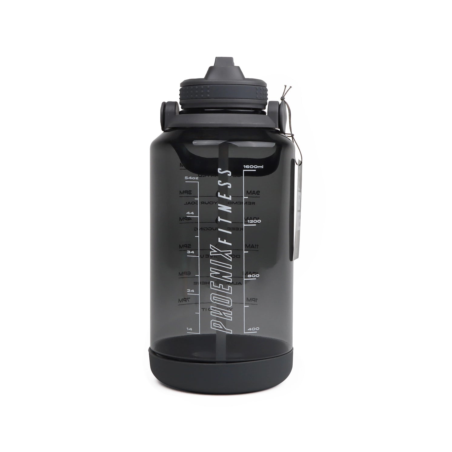 Fitness Motivations Wasserflasche 2 Liter Schiefergrau von Phoenix Fitness