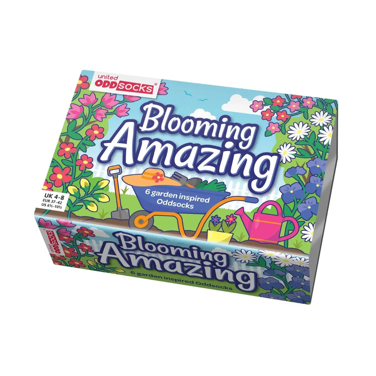 Einzelne Socken im 6er Pack, BLOOMING AMAZING Bunter Garten, Gr. 37-42, mit Geschenkbox von guteszeug.ch