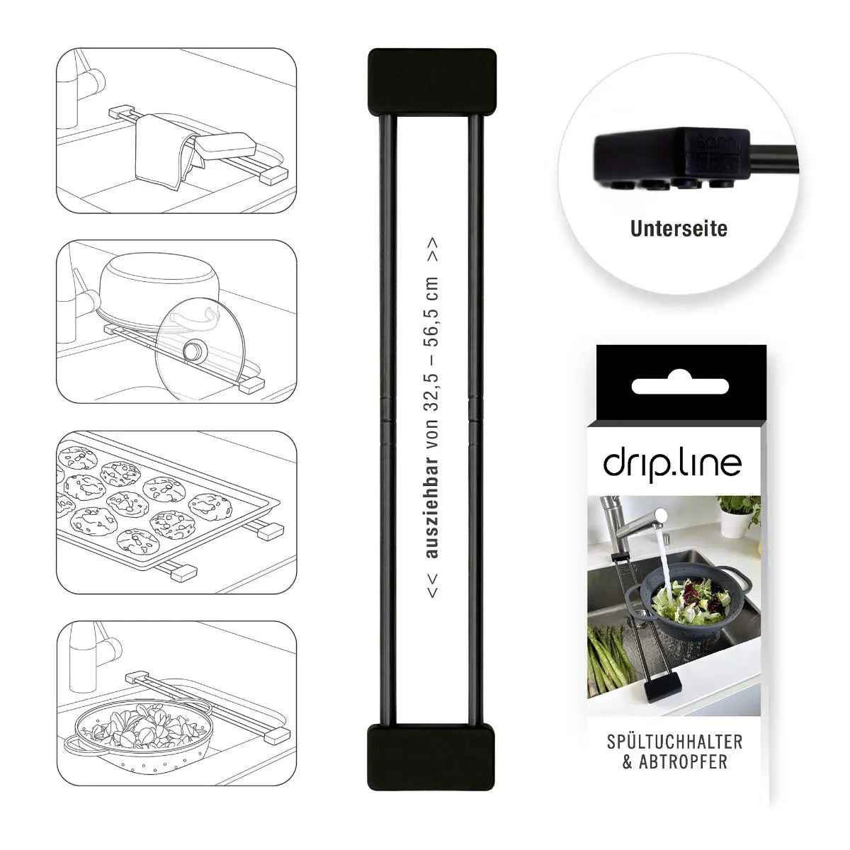 drip.line Spültuchhalter schwarz von Sanni Shoo