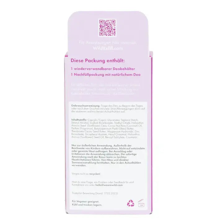 Deodorant Starter-Set inkl. Case und Refill Coconut & Vanilla von Wild