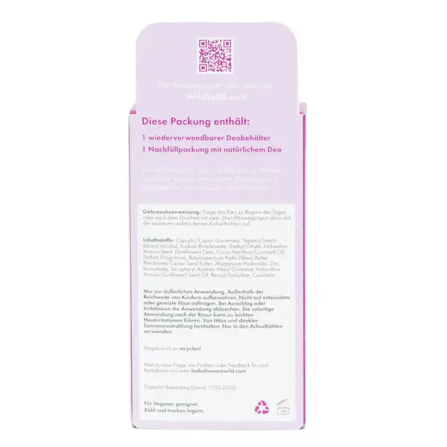 Deodorant Starter-Set inkl. Case und Refill Coconut & Vanilla von Wild