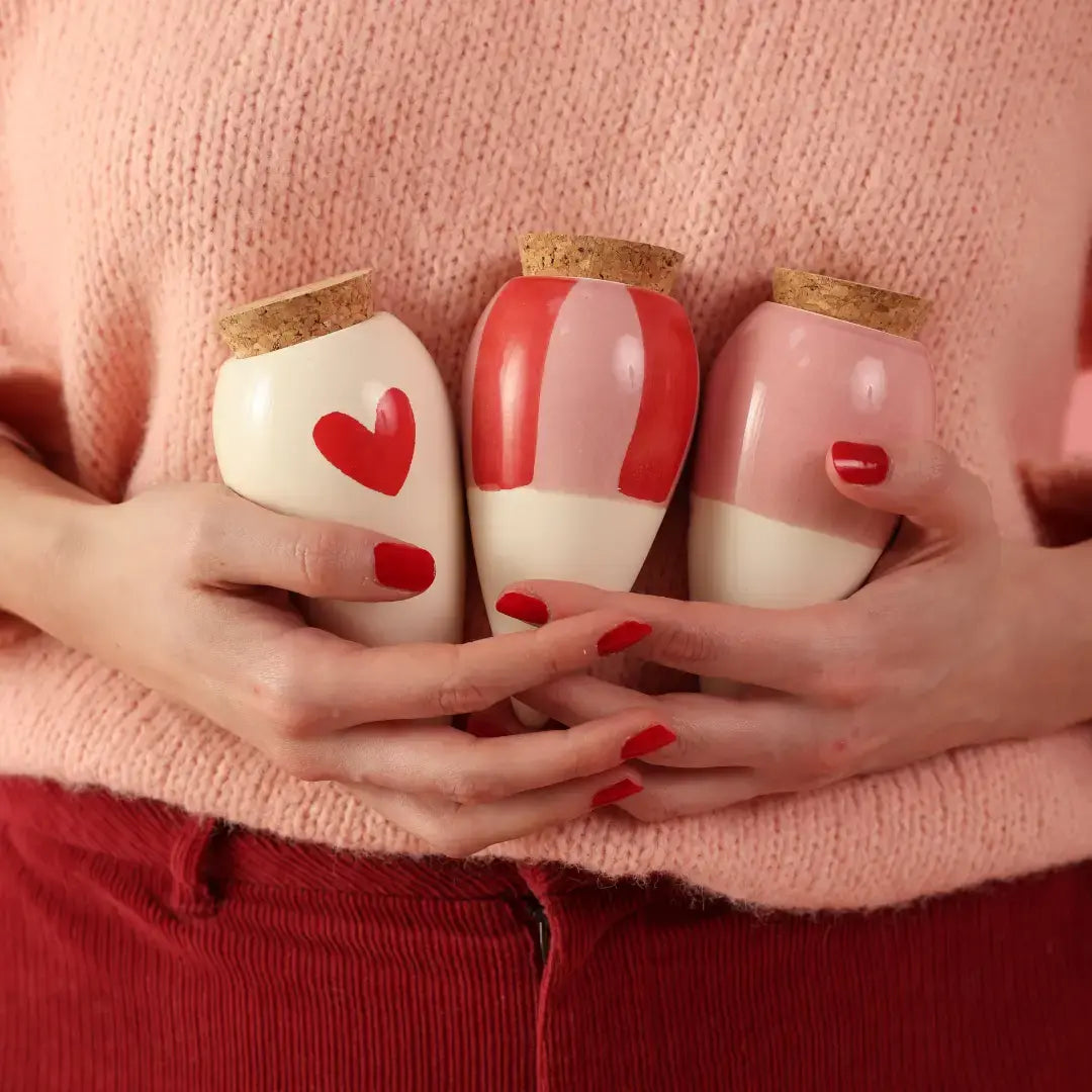 Bewässerungskegel Mini Ollas Rosa Herzen (3er Set) von Pepin