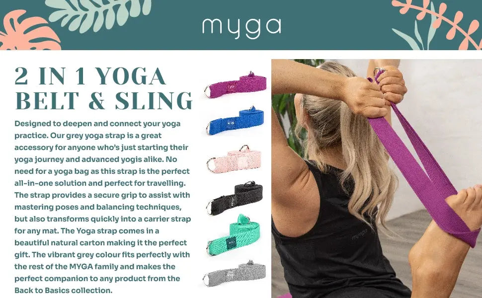 2-in-1 Yogagurt &Tragegurt Türkis von Myga