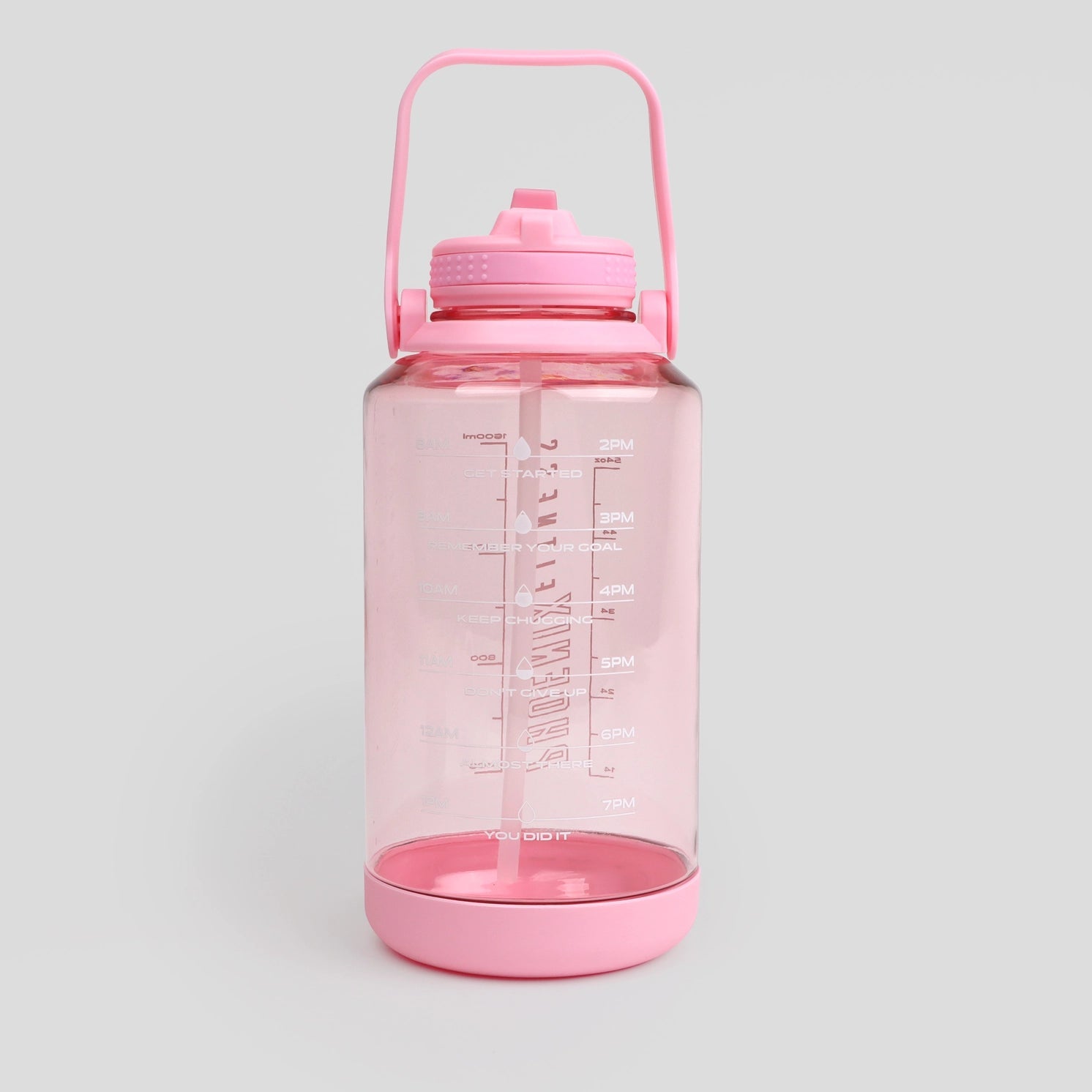 Fitness Motivations Wasserflasche 2 Liter Pink von Phoenix Fitness