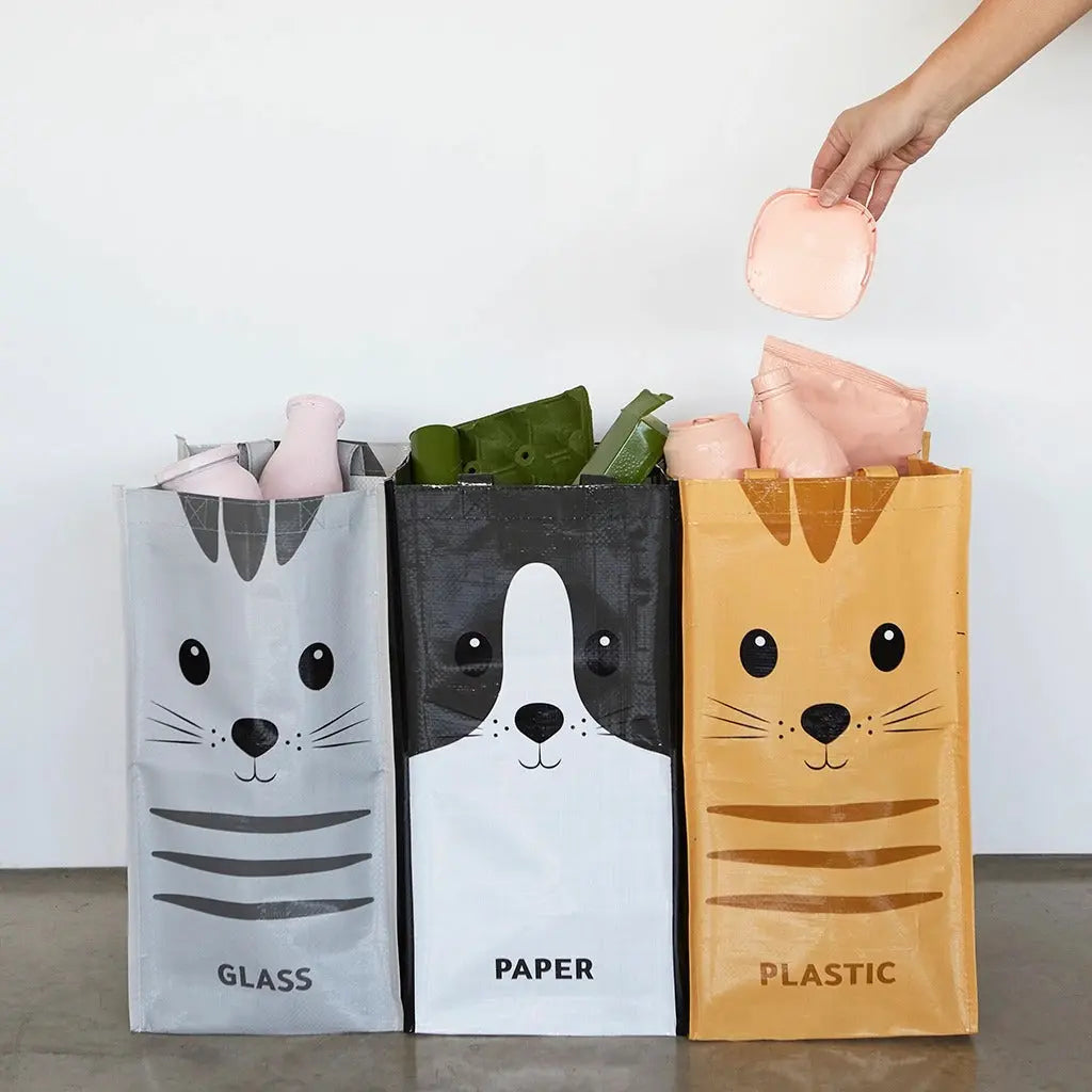 Recyclingsortierer Katzen Meow Kunststoff von Balvi