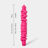 Kerze Taper candle THANK YOU Pink von Taper Candles