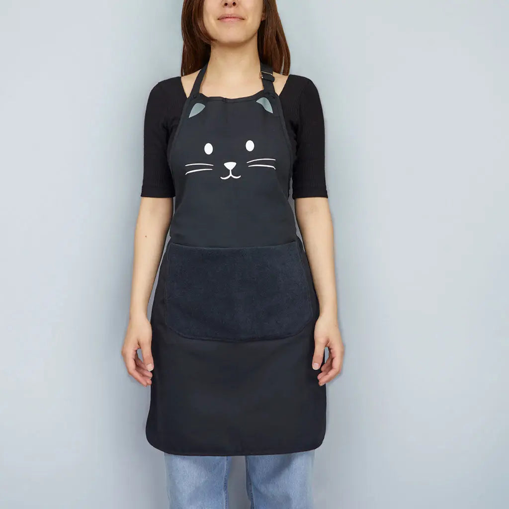 Schürze Schwarze Katze 80cm Polyester von Balvi