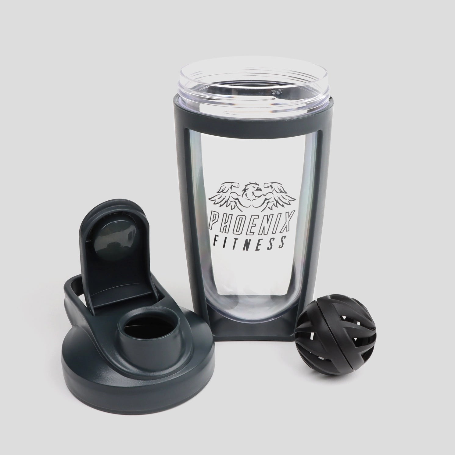Proteinshaker 600 ml Schiefergrau von Phoenix Fitness