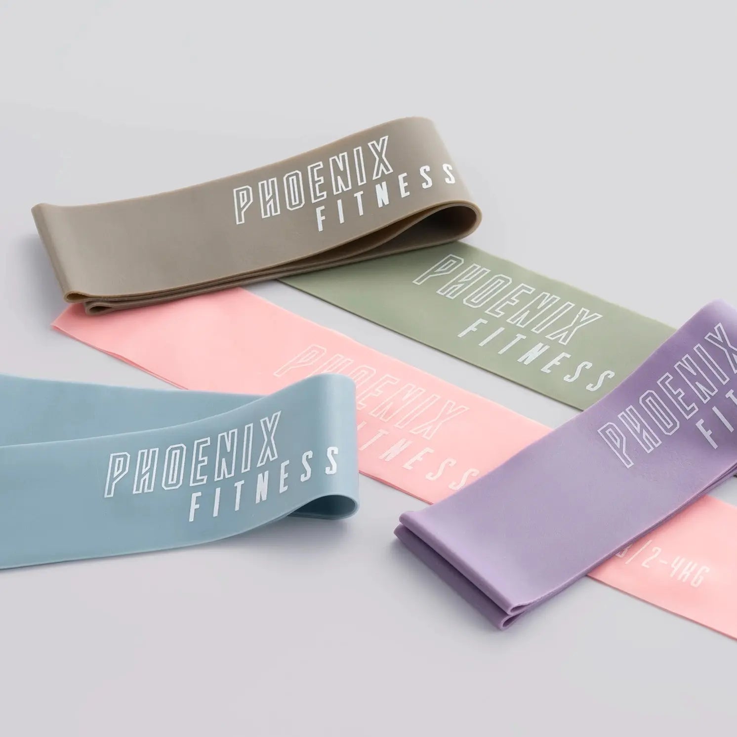 Fitness TPR Widerstandsschleifen 5 Stück Pastell von Phoenix Fitness