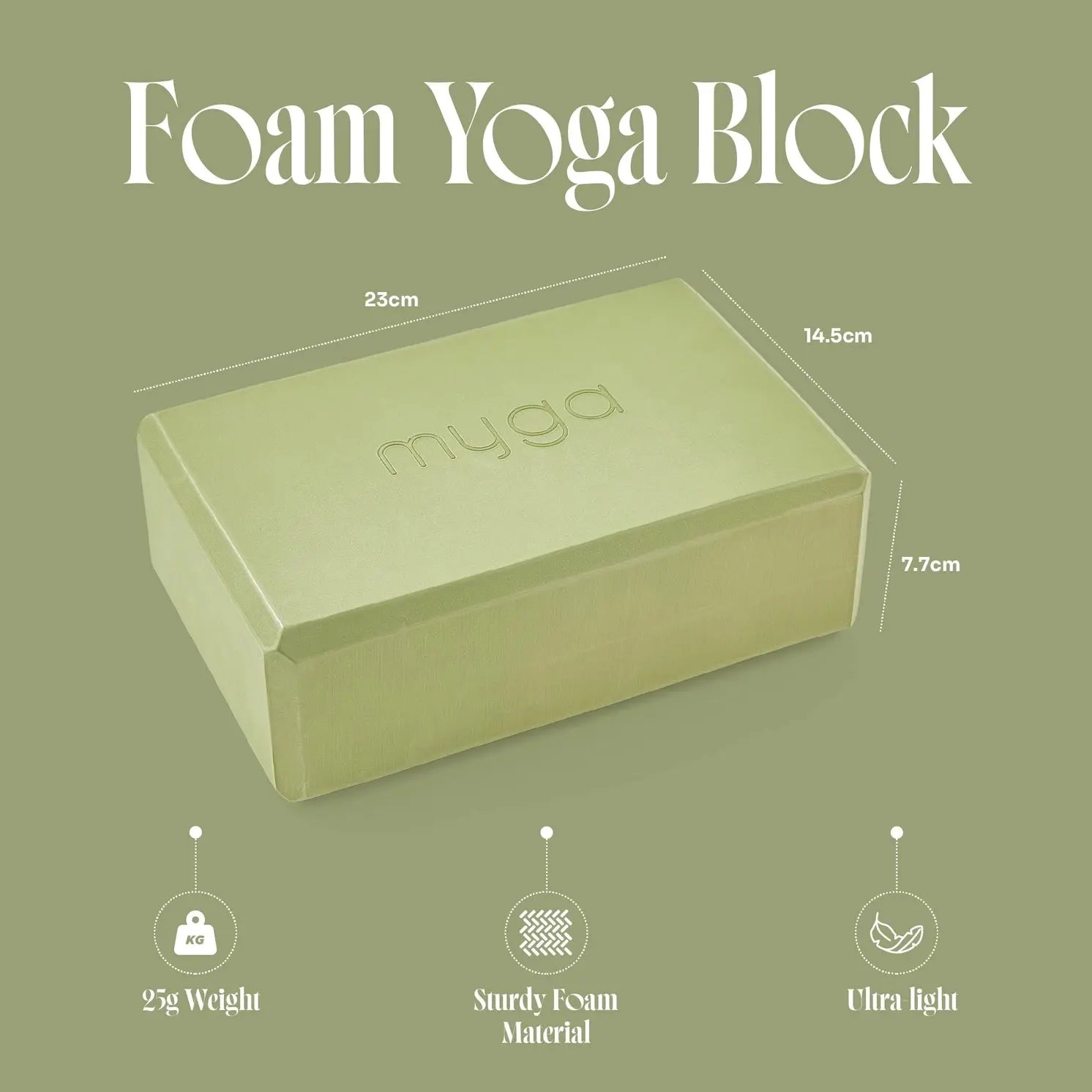 Yogablock Schaumstoff Moos von Myga