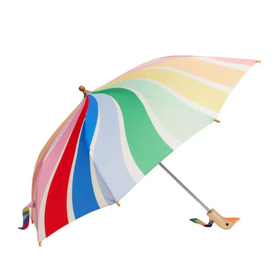 Umweltfreundlicher Kinderregenschirm aus recycelten Materialien LIMITED EDITION mit Meri Meri Design Regenbogenwirbel
