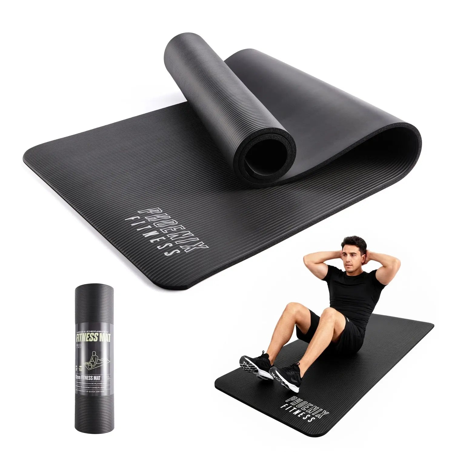 Fitnessmatte aus NBR-Schaum Schwarz von Phoenix Fitness