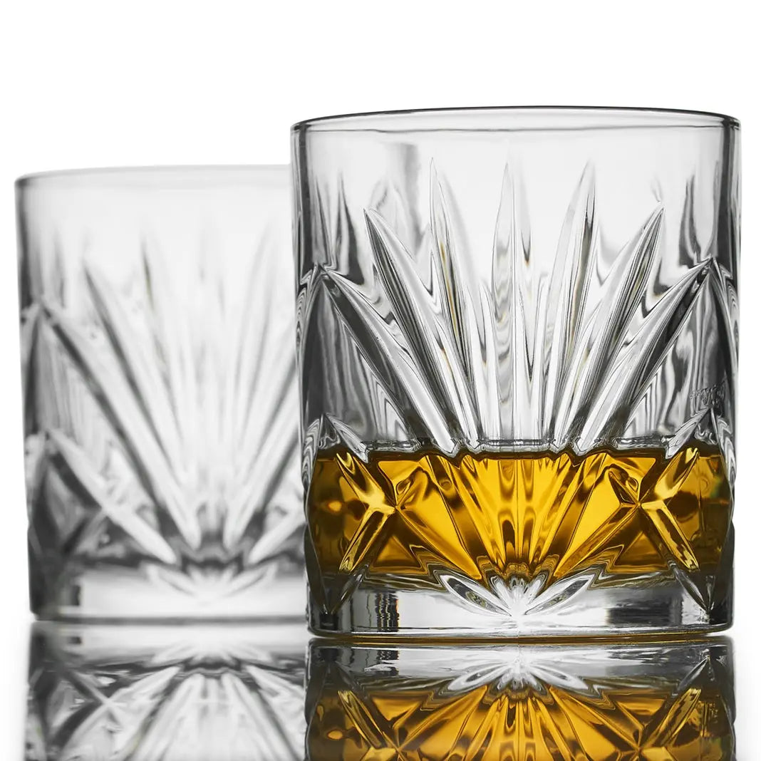 Palm Whiskeygläser mit Kühlsteinen Geschenkset von ROCKS Whiskey Chilling Stones