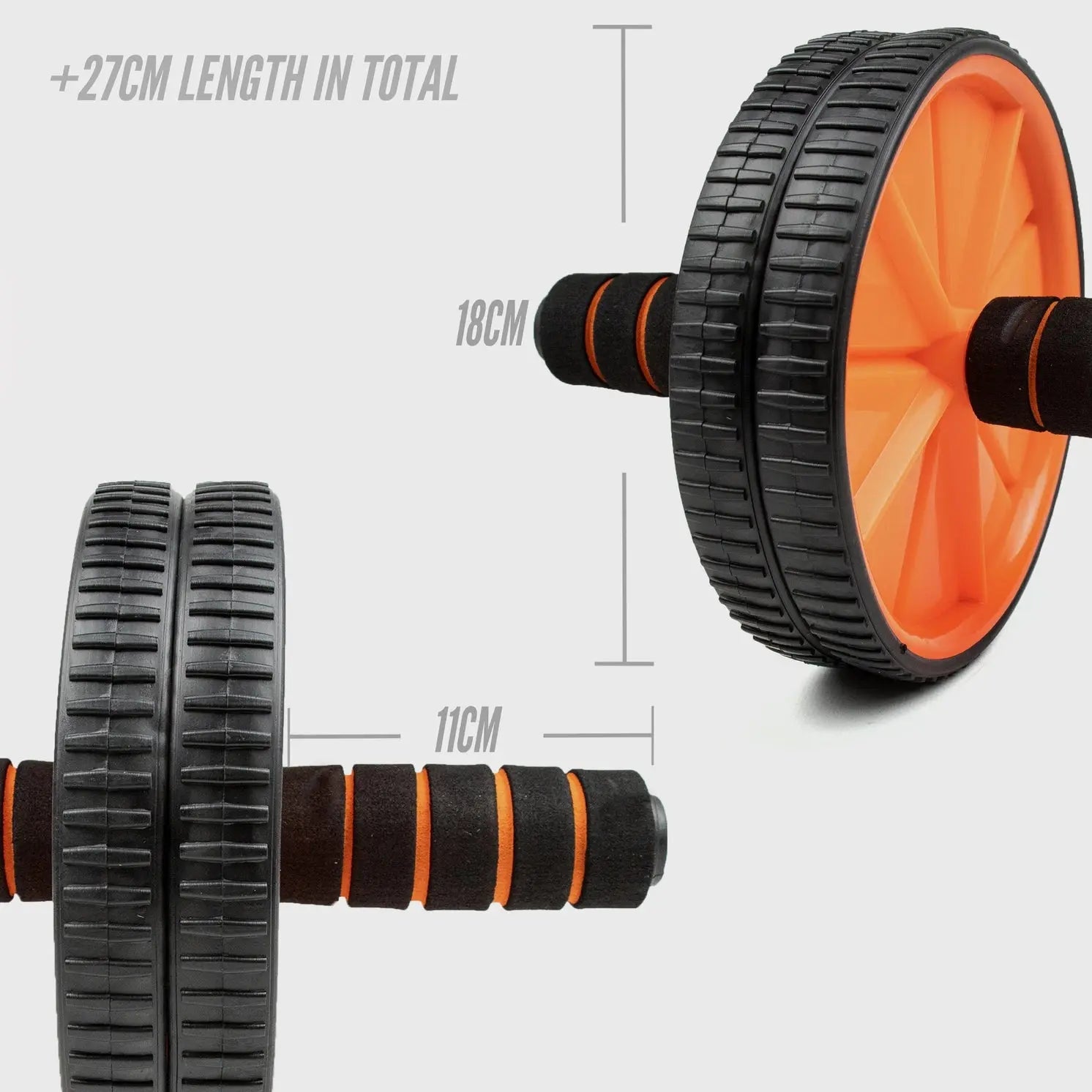 Abdominal Roller Mit Verstellbarem Doppelrad Schwarz-Orange von Phoenix Fitness