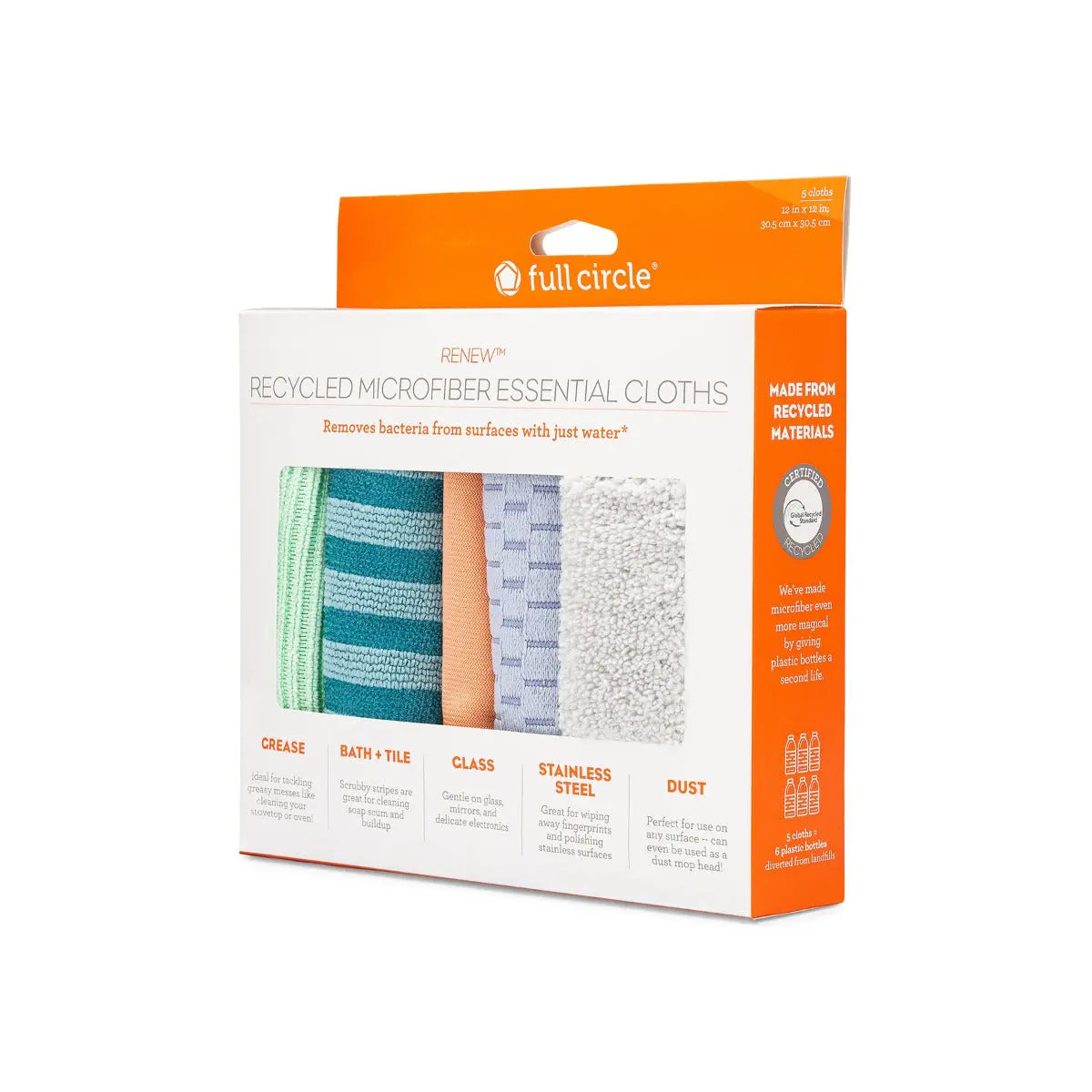 Funktionale Reinigungstücher Mikrofaser Renew 5er-Set von full circle