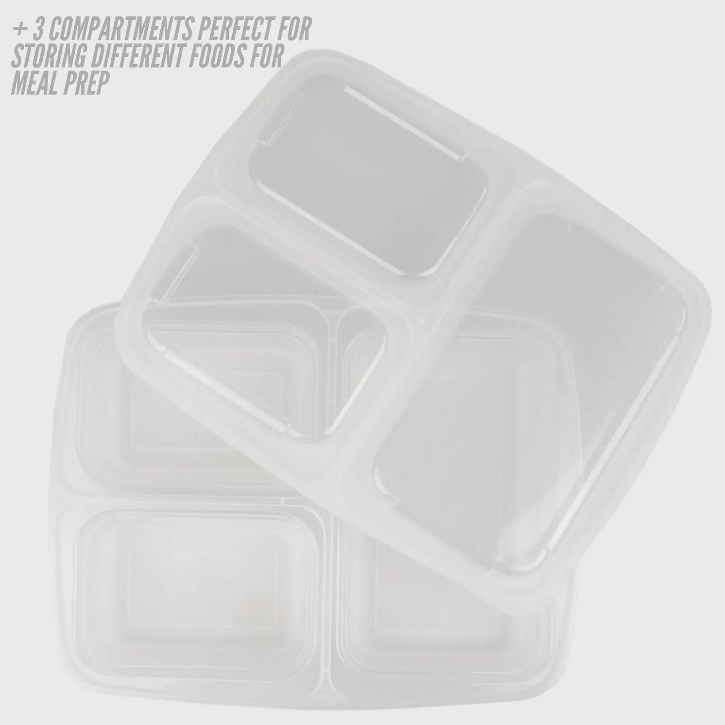 Bento Mealprep Boxen Mit 3 Fächern 7-Teilig Transparent von Phoenix Fitness
