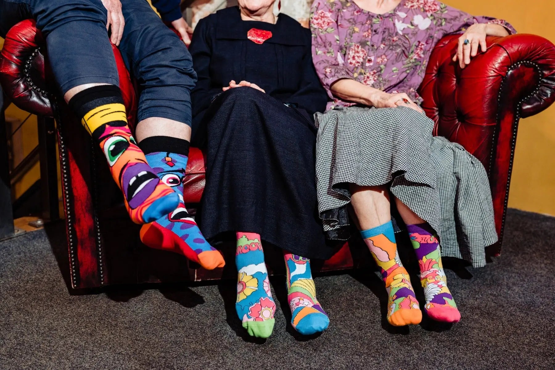 Einzelne Socken im 6er Pack, HIPPY GO LUCKY Bunt Groovy, Gr. 37-42, mit Geschenkbox von guteszeug.ch