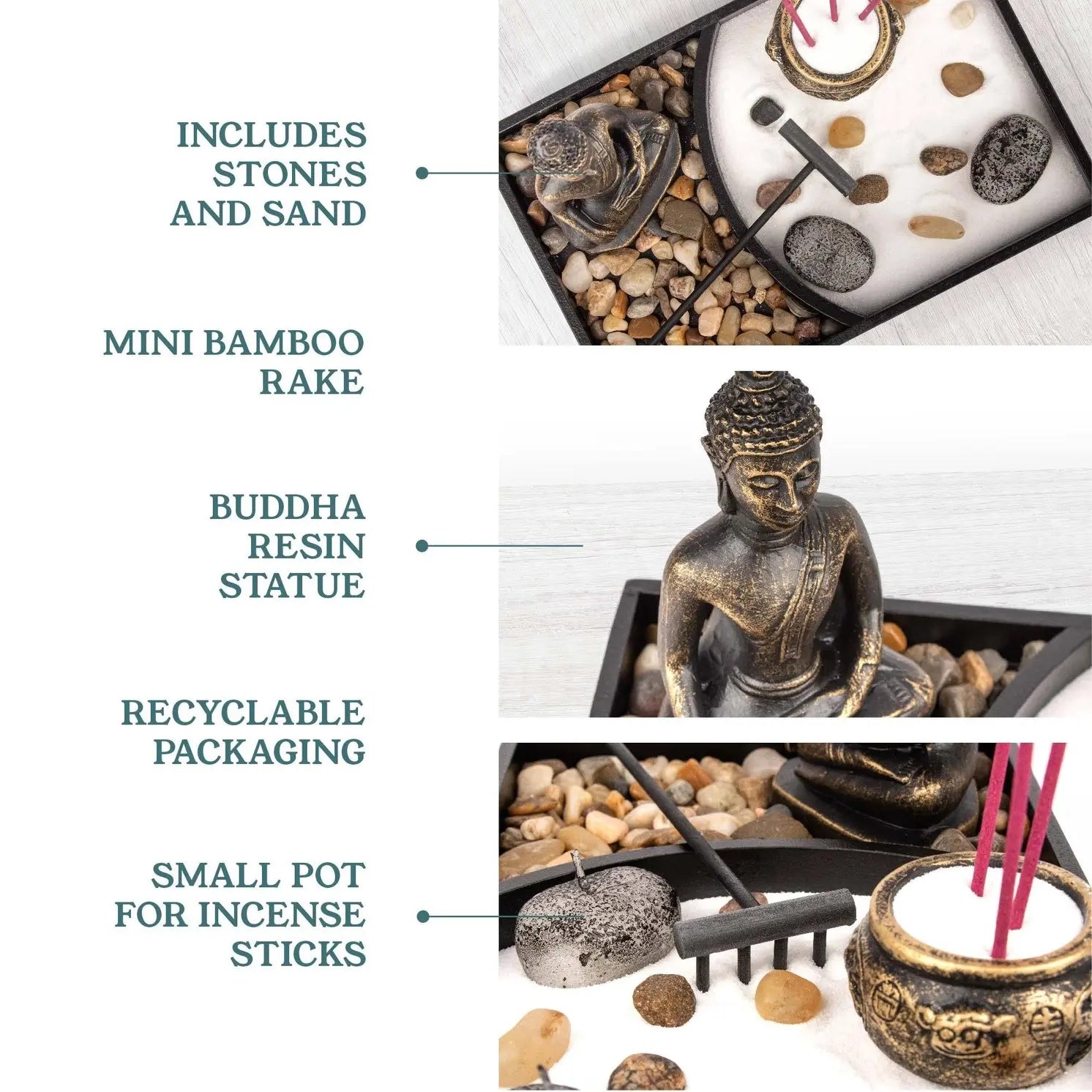 Mini Zen-Garten Buddha Räucherstäbchenhalter von Myga