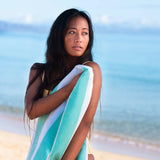 Strandtuch XXL Mikrofaser schnelltrocknendes Badetuch 200x90cm Türkis - Weiss von Fit-Flip