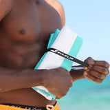 Strandtuch XXL Mikrofaser schnelltrocknendes Badetuch 200x90cm Türkis - Weiss von Fit-Flip