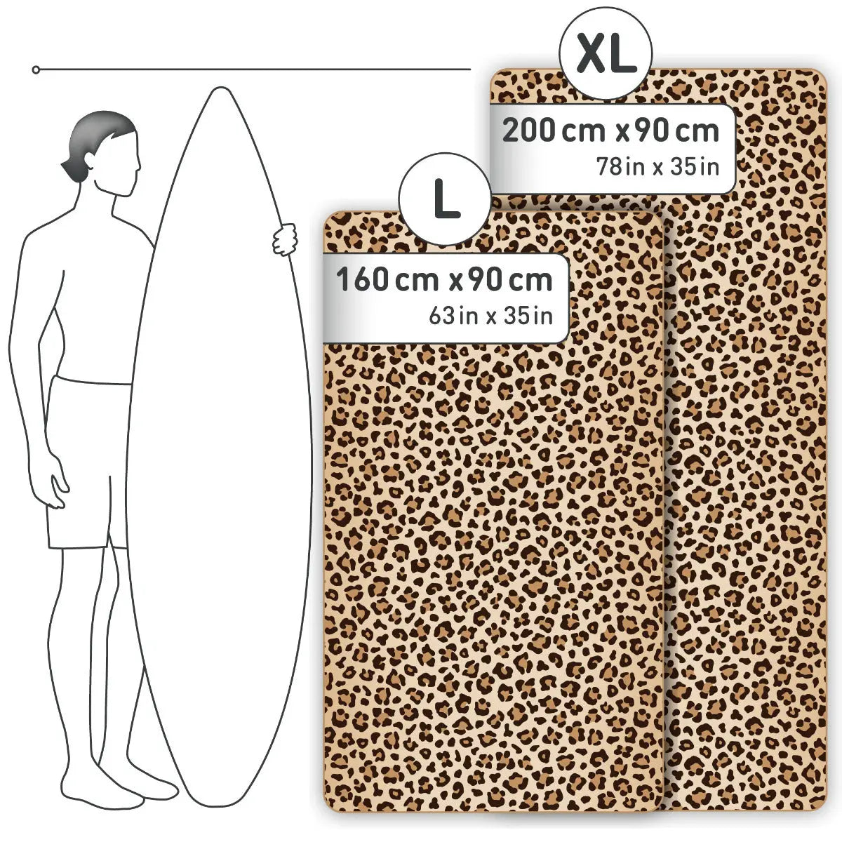 Strandtuch XXL Mikrofaser schnelltrocknendes Badetuch 160x90cm Leo von Fit-Flip