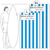 Strandtuch XXL Mikrofaser schnelltrocknendes Badetuch 160x90cm Himmelblau - Weiss von Fit-Flip
