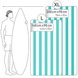 Strandtuch XXL Mikrofaser schnelltrocknendes Badetuch 200x90cm Türkis - Weiss von Fit-Flip