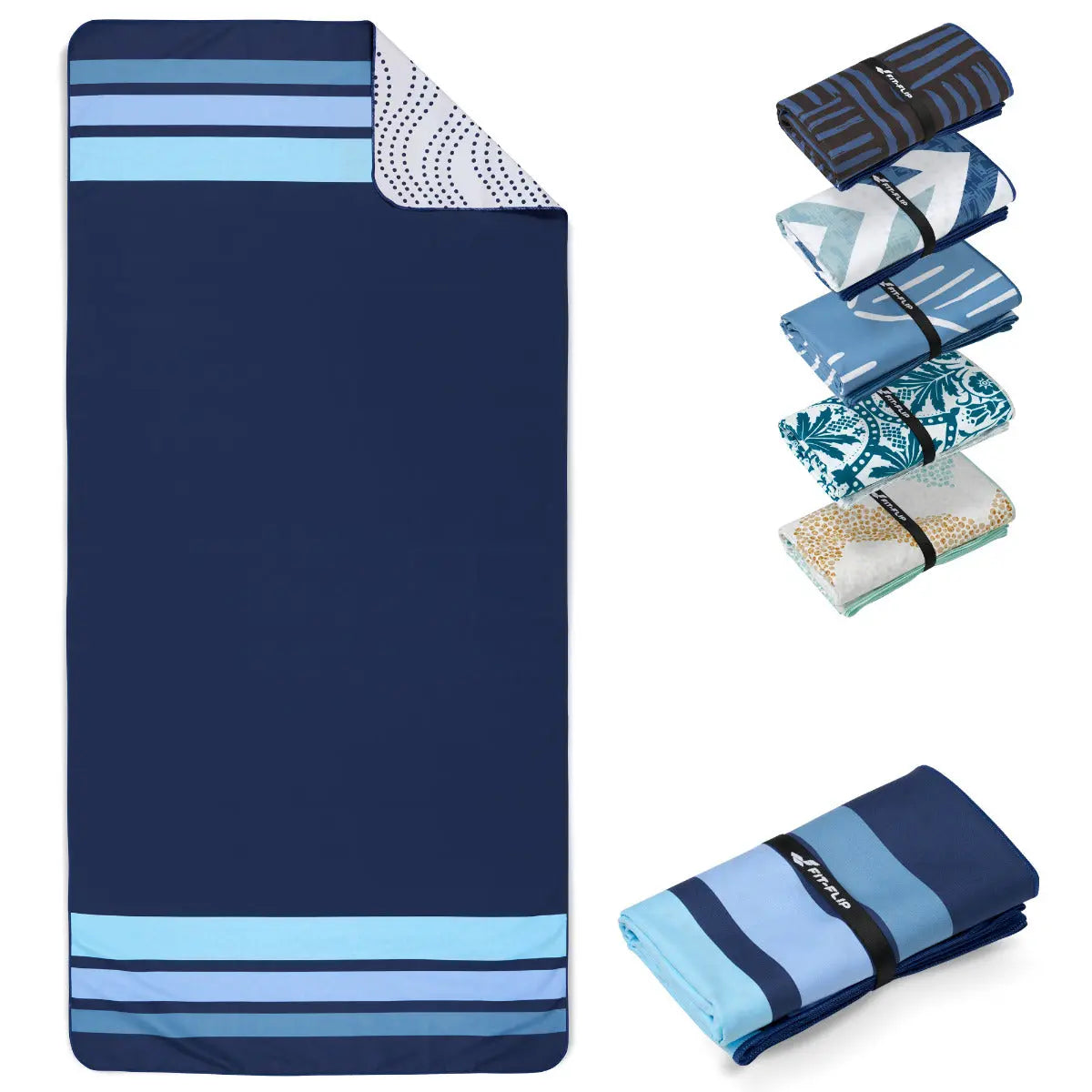 Strandtuch XXL Mikrofaser schnelltrocknendes Badetuch 200x90cm Clean Stripes von Fit-Flip