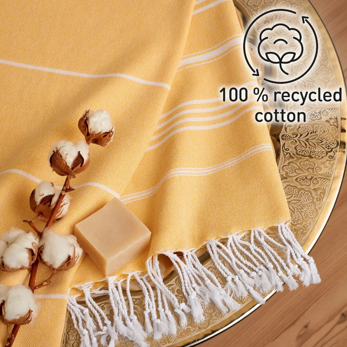 Hamamtuch Baumwolle Recycelt 100x200cm Honey - Sultan von Fit-Flip