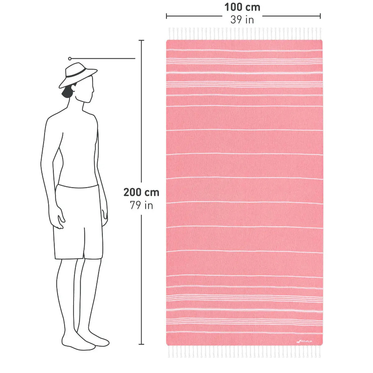 Hamamtuch Baumwolle Recycelt 100x200cm Coral - Sultan von Fit-Flip