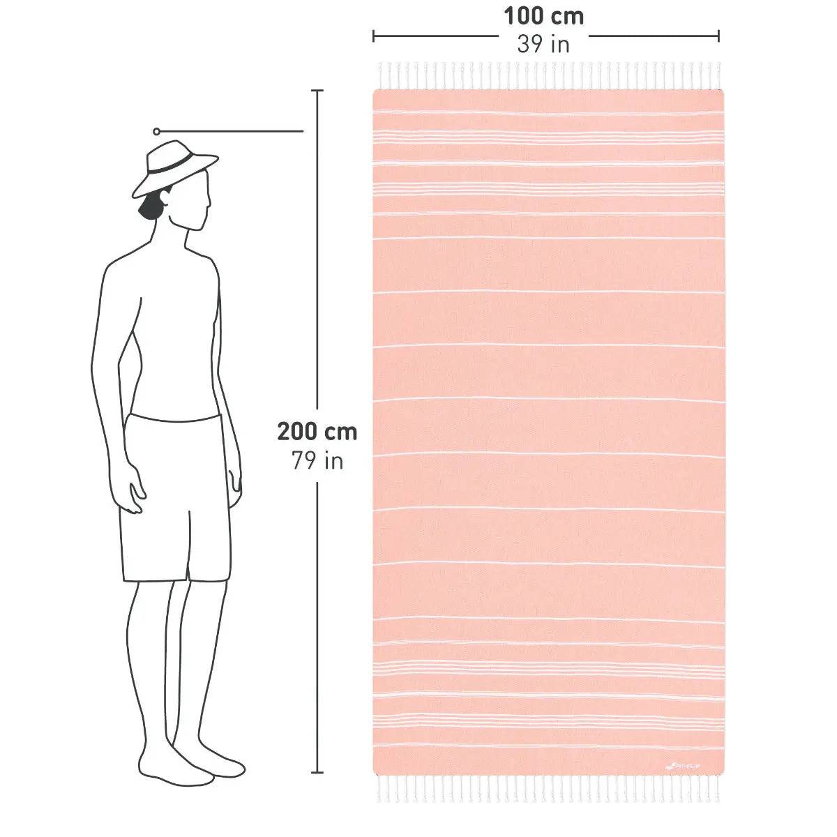 Hamamtuch Baumwolle Recycelt 100x200cm Peach - Sultan von Fit-Flip