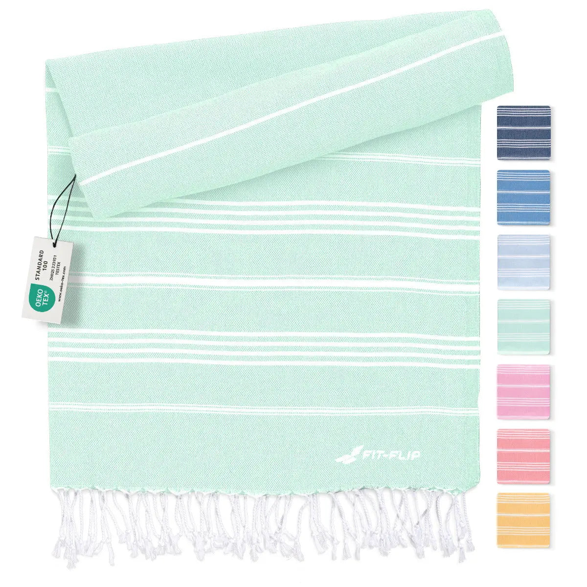 Hamamtuch Baumwolle Recycelt 100x200cm Aqua - Sultan von Fit-Flip