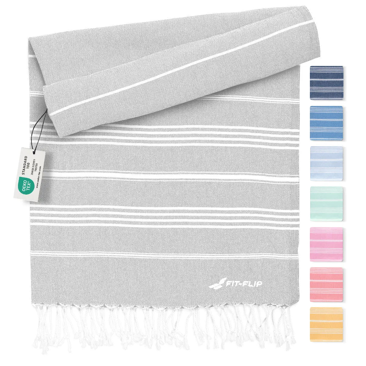 Hamamtuch Baumwolle Recycelt 100x200cm Light Grey - Sultan von Fit-Flip