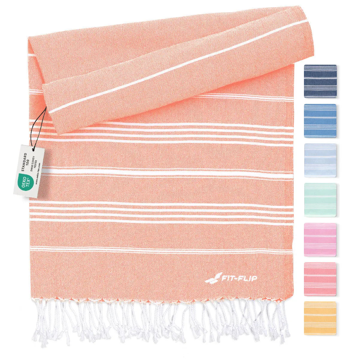 Hamamtuch Baumwolle Recycelt 100x200cm Peach - Sultan von Fit-Flip