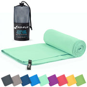 Mikrofaser Handtuch schnelltrocknend mit Tasche 80x160cm Türkis von Fit-Flip
