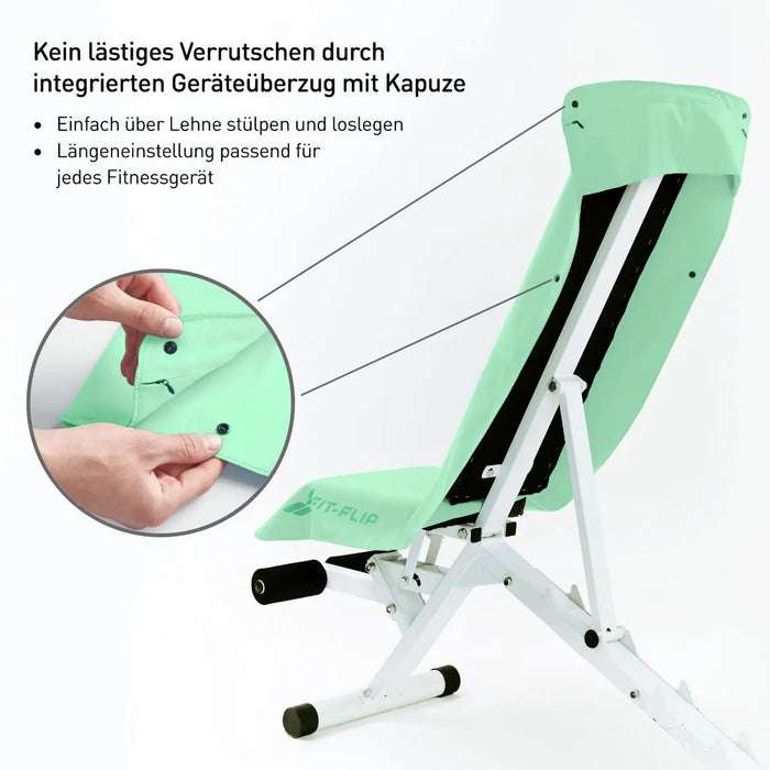 Fitnesshandtuch Mikrofaser mit Reissverschlusstasche 130x48cm von Fit-Flip