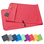 Fitnesshandtuch Mikrofaser mit Reissverschlusstasche 130x48cm Koralle von Fit-Flip
