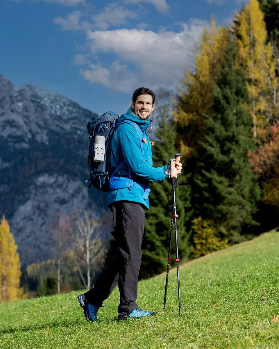 Hüttenschlafsack Baumwolle ultraleicht mit Kissenfach 90x220cm Weiss von Fit-Flip