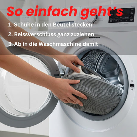 Schuhwaschbeutel grau