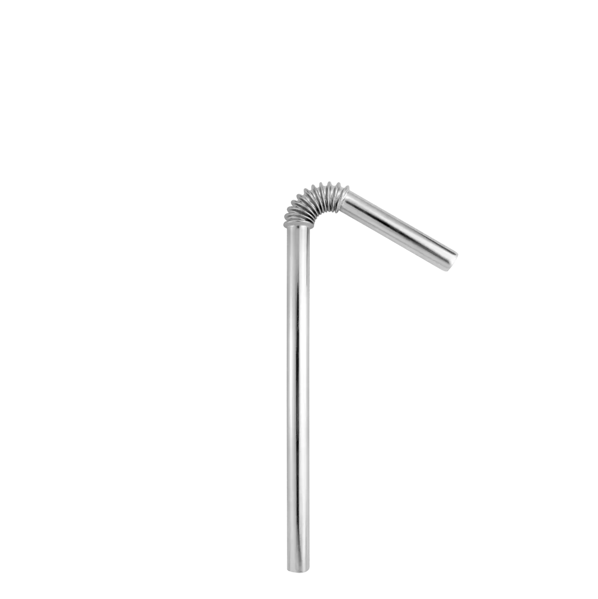 Edelstahl Trinkhalme Biegbar Silber 4er Set 22cm von Turtleneck Straw