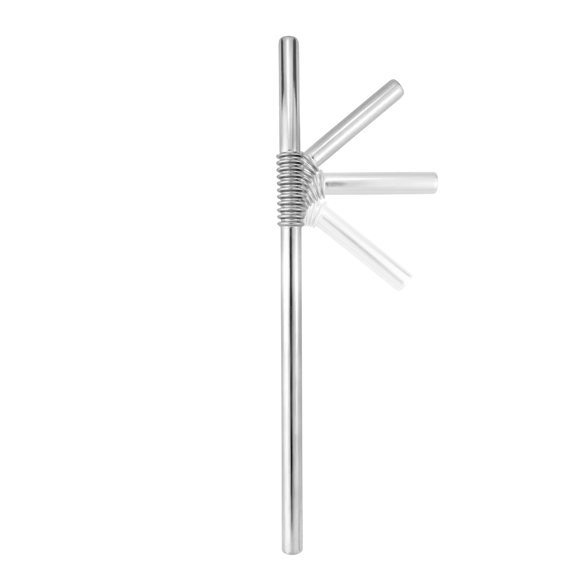 Edelstahl Trinkhalme Biegbar Silber 4er Set 22cm von Turtleneck Straw