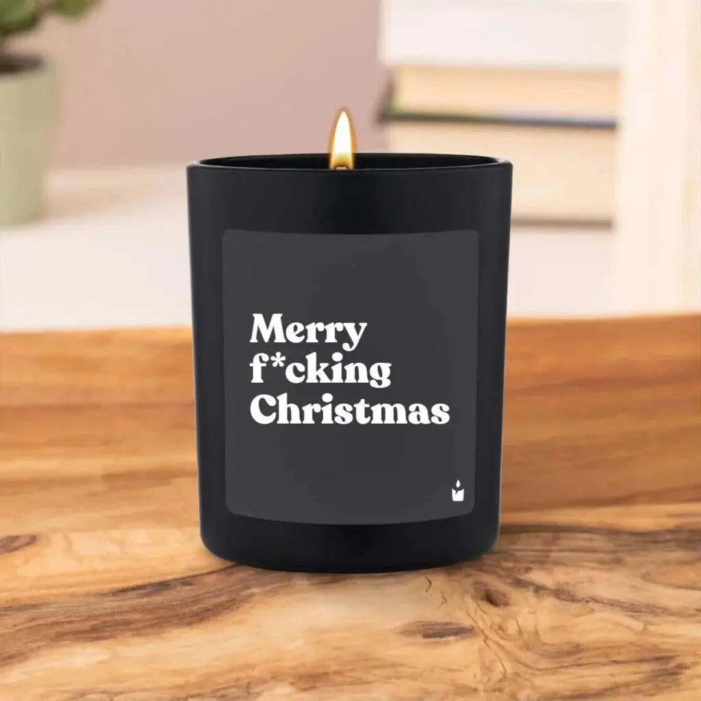 Duftkerze Schwarz Flowery Merry f*cking Christmas von ChattyCandles